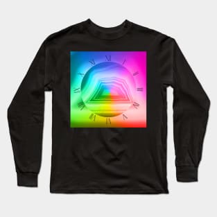 Fancy radiant rainbow colors agate slice mineral Long Sleeve T-Shirt